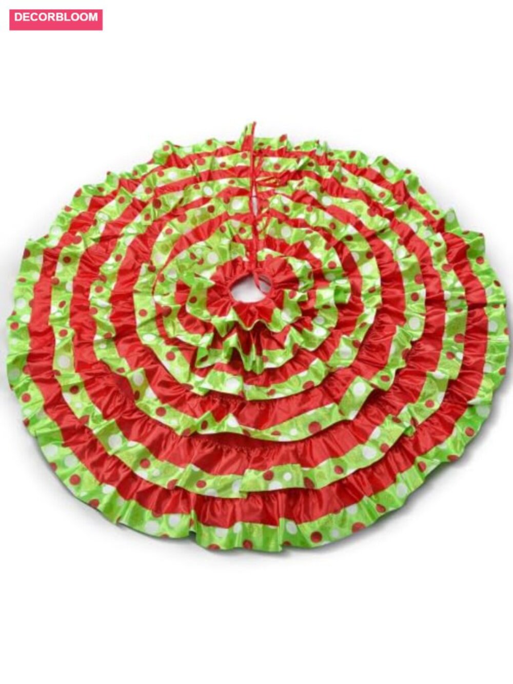 48 Inch Ruffle Tree Skirt with Polka Dots - Picture 2 of 6